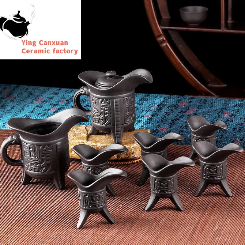 Retro Yixing Purple Clay Tea Set General Teapot Teacup Tea Sea Office Teaware Household Drinkware Zisha Tea Ceremony Accessories