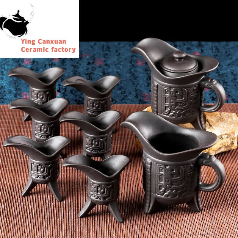 Retro Yixing Purple Clay Tea Set General Teapot Teacup Tea Sea Office Teaware Household Drinkware Zisha Tea Ceremony Accessories