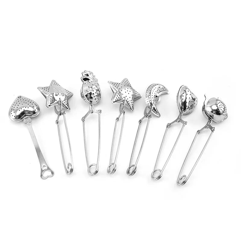 Reusable Tea Infuser Mesh Tea Bag Stainless Steel Firmly Filter Tea Strainer Mug Shell Heart-shaped Teapot Gadgets