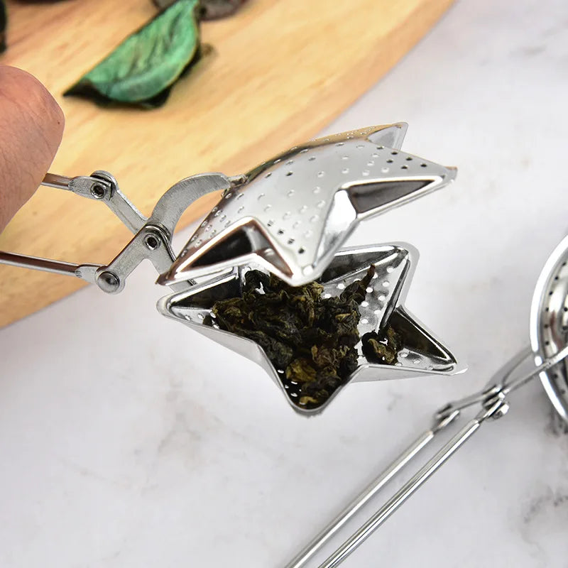Reusable Tea Infuser Mesh Tea Bag Stainless Steel Firmly Filter Tea Strainer Mug Shell Heart-shaped Teapot Gadgets