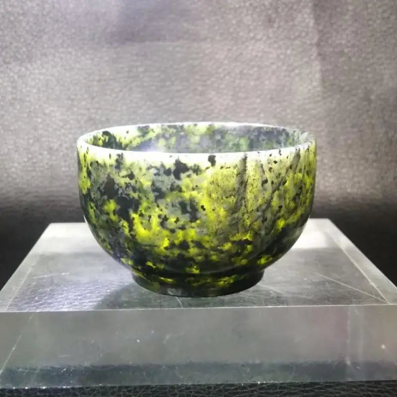 Natural Jade Teacup Kung Fu Teaset Real Chinese Tibet Medicine King Jades Stone Tea Bowl Health Cups Hand-carved Gongfu Teaware