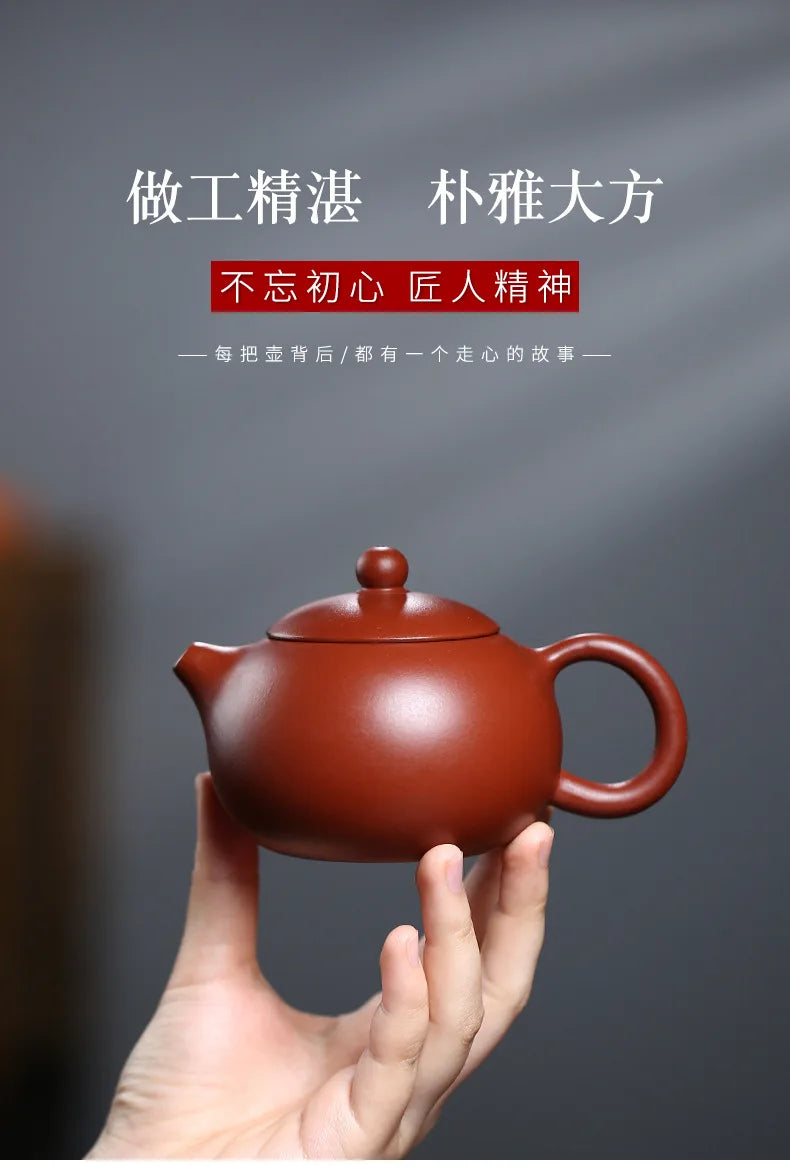 Yixing Zisha Teapot Dahongpao Xishi Zisha Teapot Handmade Tea Set Zisha Teapot Yixing Handmade Pot Kung-fu Teaware  Purple Clay