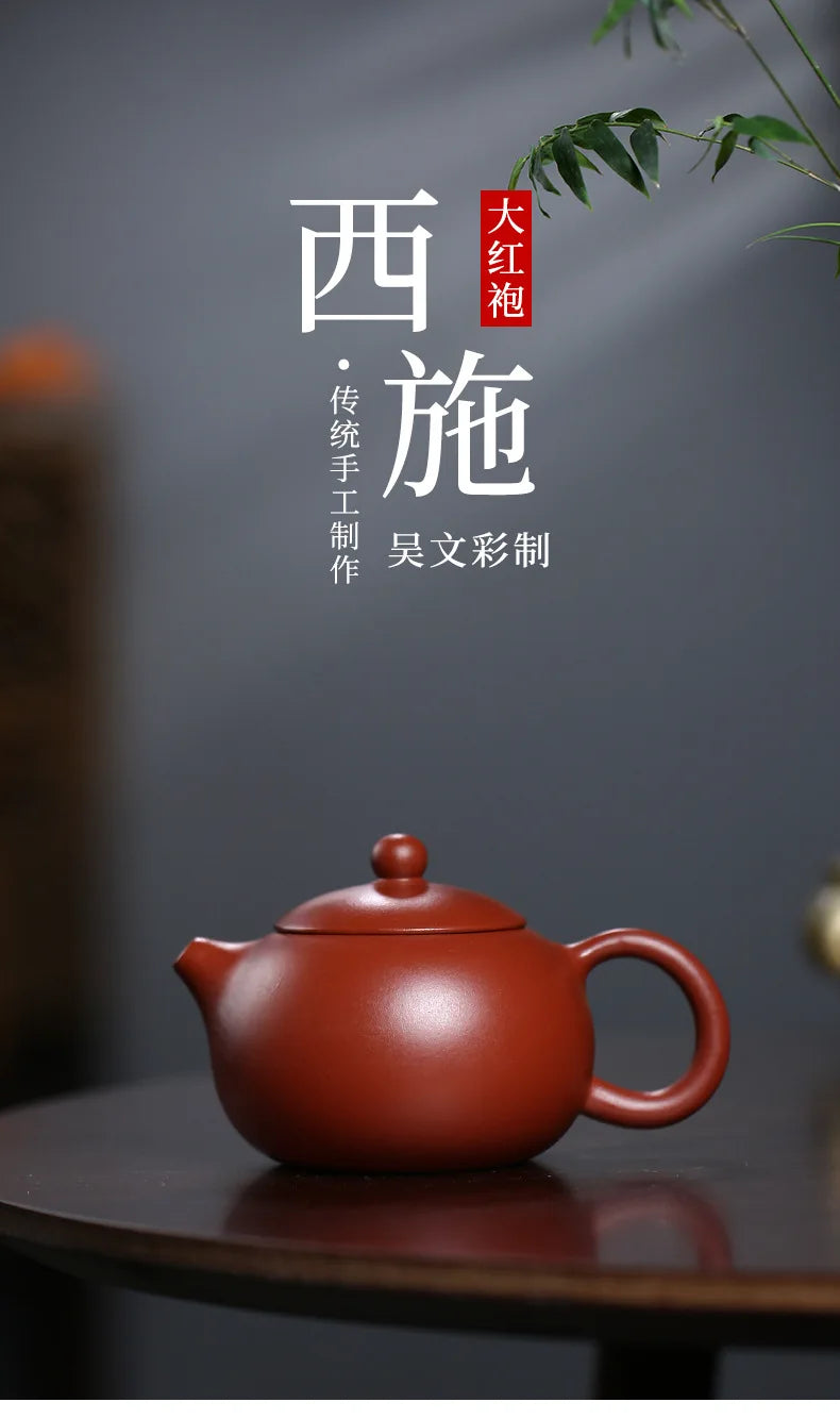 Yixing Zisha Teapot Dahongpao Xishi Zisha Teapot Handmade Tea Set Zisha Teapot Yixing Handmade Pot Kung-fu Teaware  Purple Clay