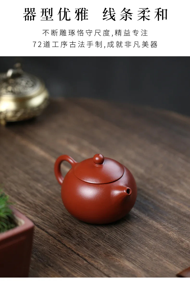 Yixing Zisha Teapot Dahongpao Xishi Zisha Teapot Handmade Tea Set Zisha Teapot Yixing Handmade Pot Kung-fu Teaware  Purple Clay