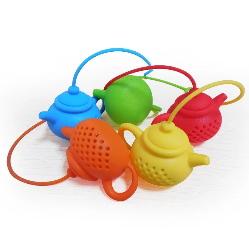 Silicone Teapot-Shape Tea Infuser Strainer Tea Bag Leaf Filter Diffuser Teaware Teapot Accessory Kitchen Gadget Creative