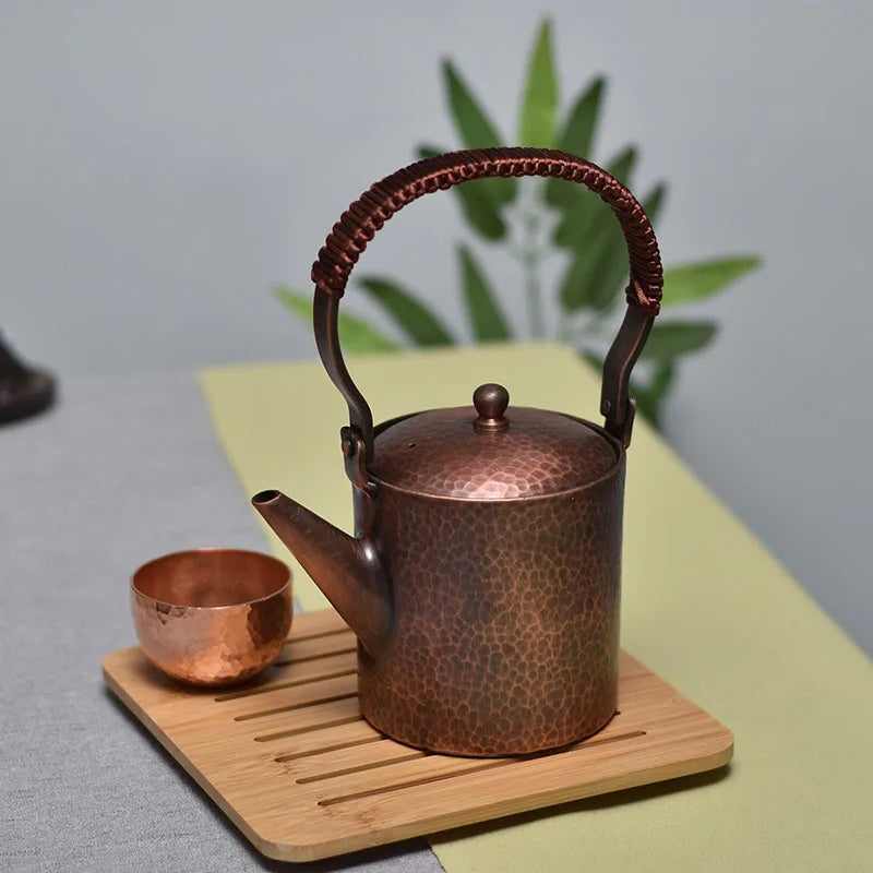 Small Kettle Yixing Tea Pot Handmade Hot Water Kettle Copper Side Handle Tea Teapot Japanese Vintage Kung Fu Tea Tableware Gift