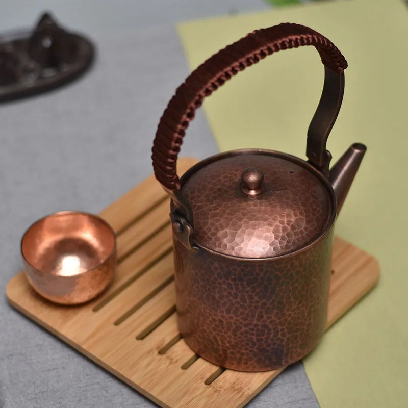 Small Kettle Yixing Tea Pot Handmade Hot Water Kettle Copper Side Handle Tea Teapot Japanese Vintage Kung Fu Tea Tableware Gift