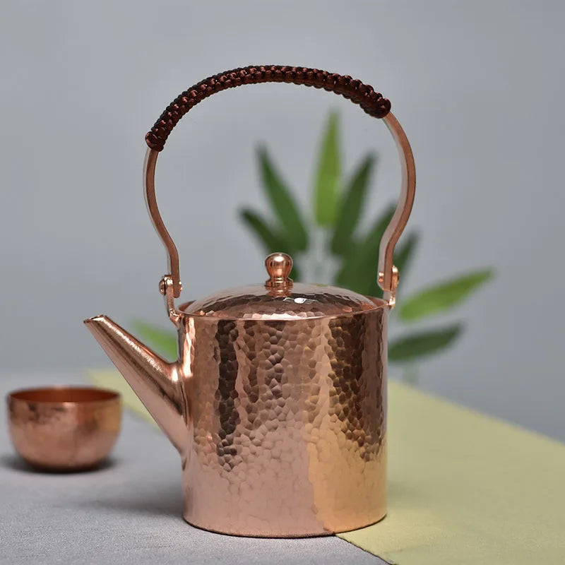 Small Kettle Yixing Tea Pot Handmade Hot Water Kettle Copper Side Handle Tea Teapot Japanese Vintage Kung Fu Tea Tableware Gift