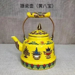 Special Enamel Teapot Mongolian Milk Teapot Eight Treasure Butter Teapot Special Gift Hotel