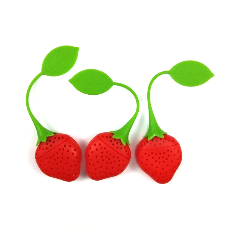 Strawberry Teabag Brewing Device Diffuser Teapot Gadgets Reusable Tea Bag Tea Infuser Coffee Filter Kitchen Silicone Tea Ball
