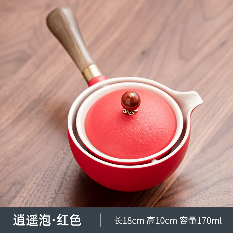 Swing Tea Artifact Lazy Kung Fu Tea Set Portable Xiaoyao Teapot Teaware Kitchen Dining Bar Home Garden