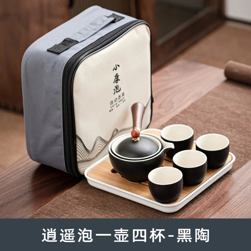 Swing Tea Artifact Lazy Kung Fu Tea Set Portable Xiaoyao Teapot Teaware Kitchen Dining Bar Home Garden