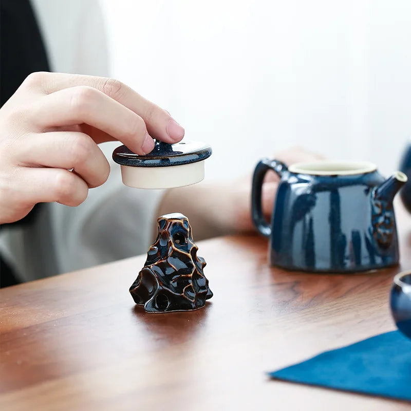 Tea Creative Dry Landscape Pear Pot Teapot Ceramic A Pot of Four Cups of Kung Fu Tea Gift Box Teapot Set Tea Ceremony Tea Set
