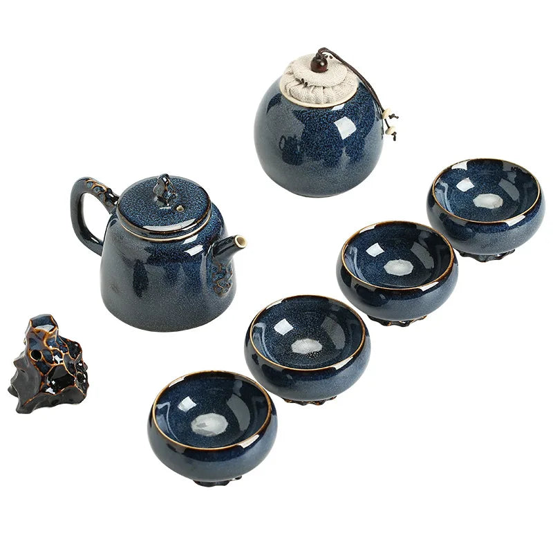 Tea Creative Dry Landscape Pear Pot Teapot Ceramic A Pot of Four Cups of Kung Fu Tea Gift Box Teapot Set Tea Ceremony Tea Set