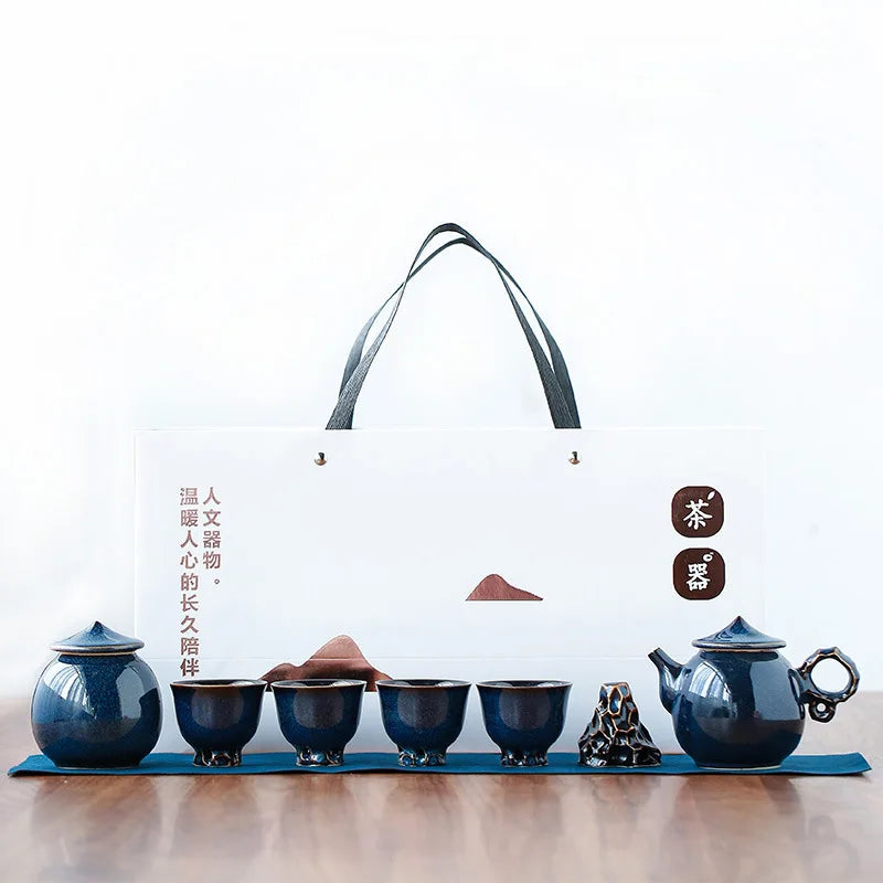 Tea Creative Dry Landscape Pear Pot Teapot Ceramic A Pot of Four Cups of Kung Fu Tea Gift Box Teapot Set Tea Ceremony Tea Set