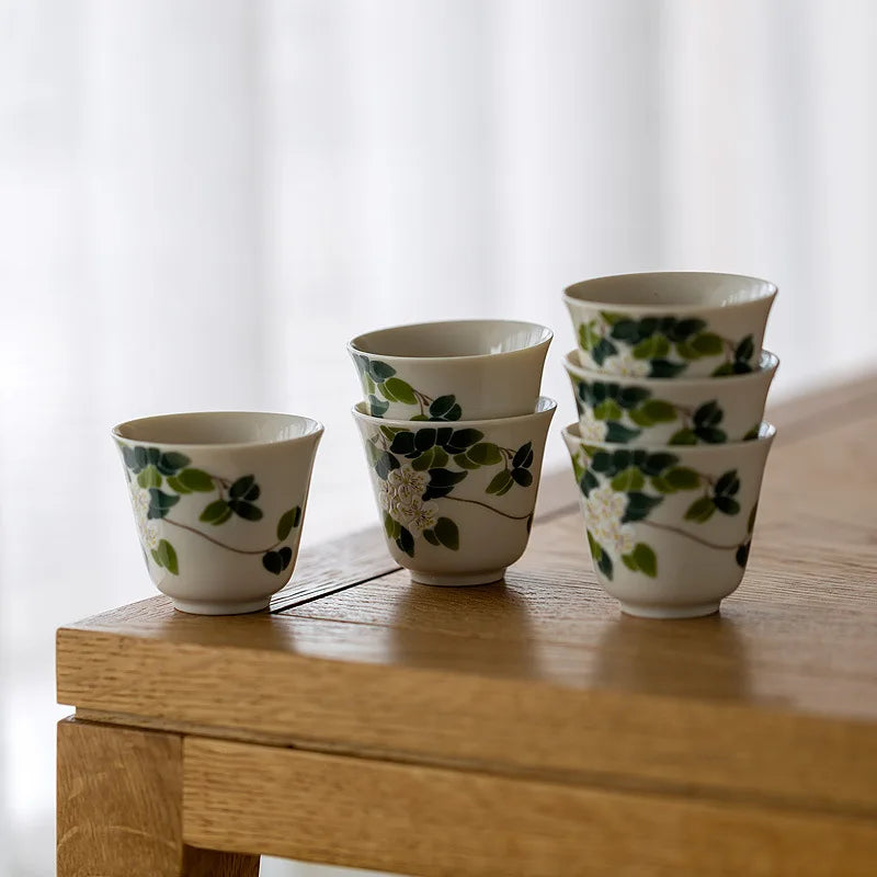 Tea Cup Cup Kung Fu Tea Set Household Personal Cup Simple Teacup Office Master Cup Bubble Tea Cup Retro Style Cup Teacups