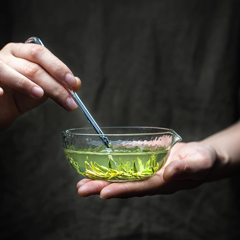 Tea ceremony чай Glass tea making bowl drainage bowl tea making utensil green tea Japanese style fair cup tea set tea ware set