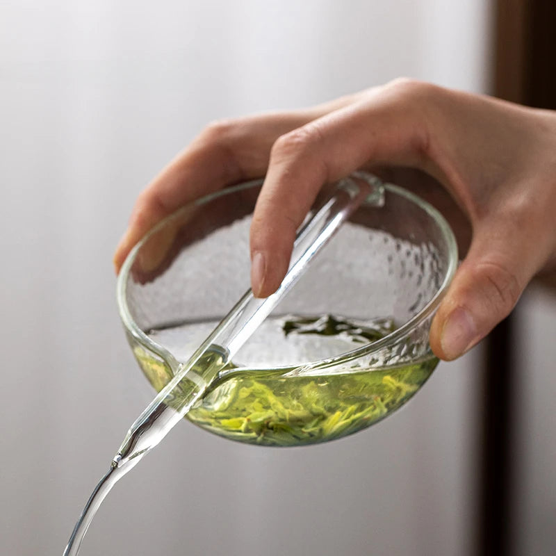 Tea ceremony чай Glass tea making bowl drainage bowl tea making utensil green tea Japanese style fair cup tea set tea ware set
