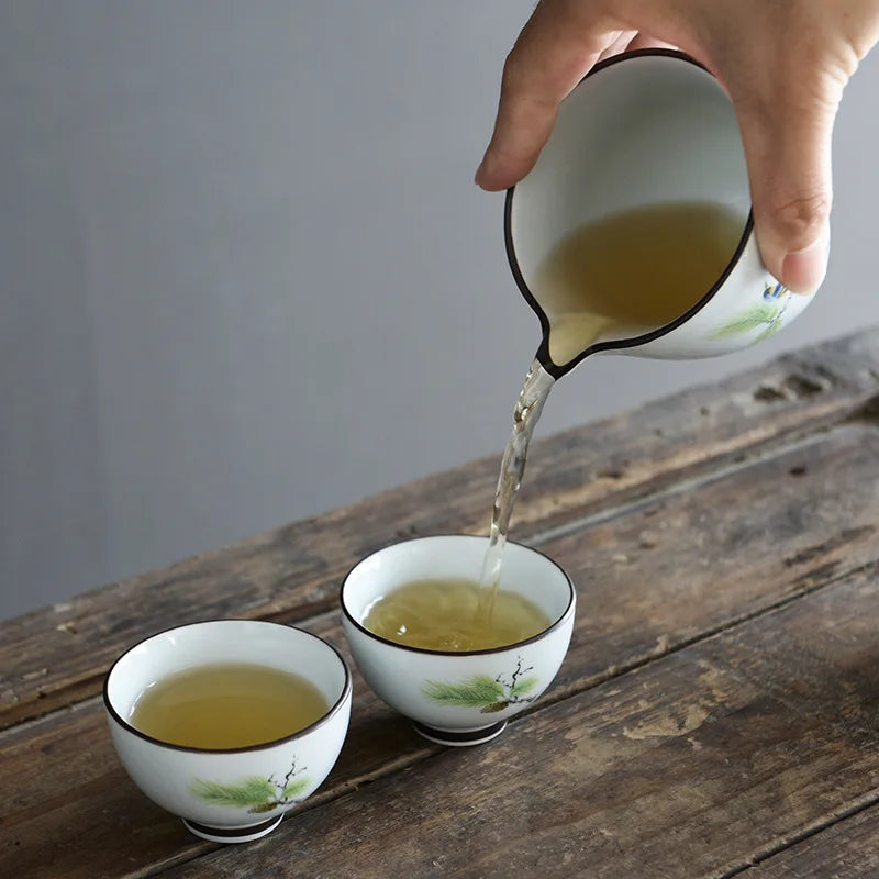 Tea set crockery teapot ceramic gaiwan teacups chinese tea set pot portable travel tea set bag C23