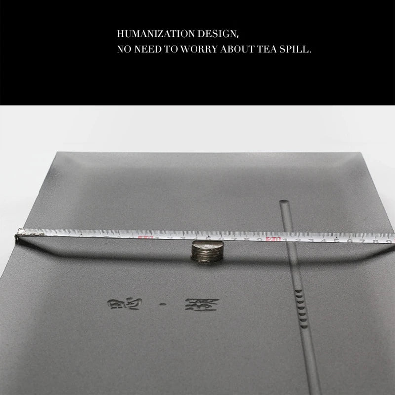 Tea tray Chinese heavy tea tray for kungfu tea set black stone tea table weighted serving tray tea boat water draining ball pipe