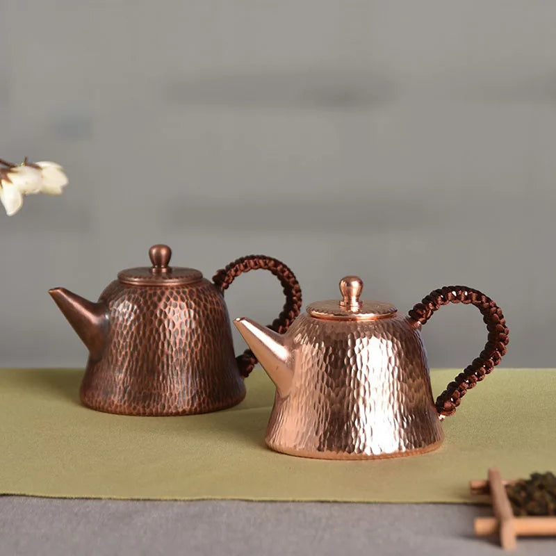 Teapot Japanese Handmade Teapots Large Vintage Tea Kettle Teapot Set Copper Coffee Pots Metal Brass Kettle Kung Fu Tea Table