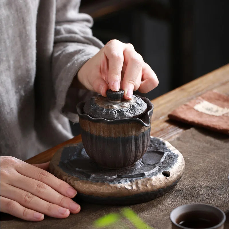 Teapot Yixing Old Rock Mud Gilded Iron Glaze Kung Fu Tea Sopera De Ceramica China Tea Tea Kettle Ceramic Tea Pot  Yixing Teapot