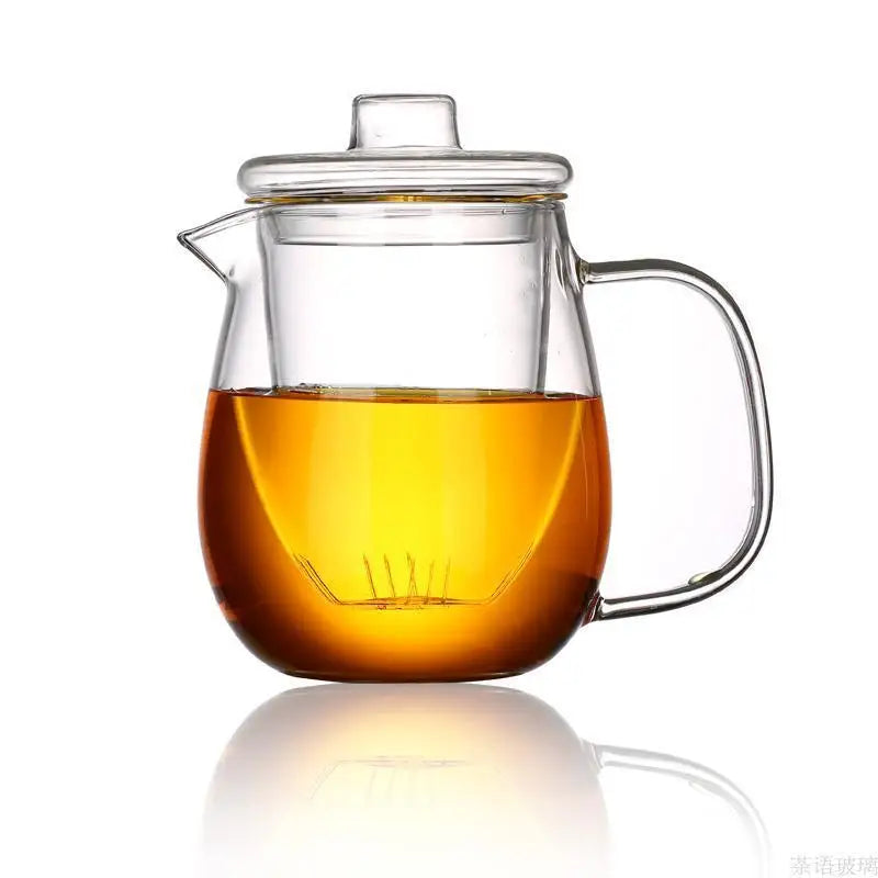 Teaware Glass Teapot for Stove, Heat Resistant, High Temperature, Explosion Proof Tea Infuser, Rose Flower Tea Set, Household