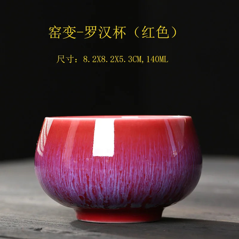 Temmoku Glaze Kiln Baked Jian Zhan Teacup Gift Ceramic Tea Bowl Kung Fu Tea Set Single Cup Tea Appreciation Cup Large Tea Cup