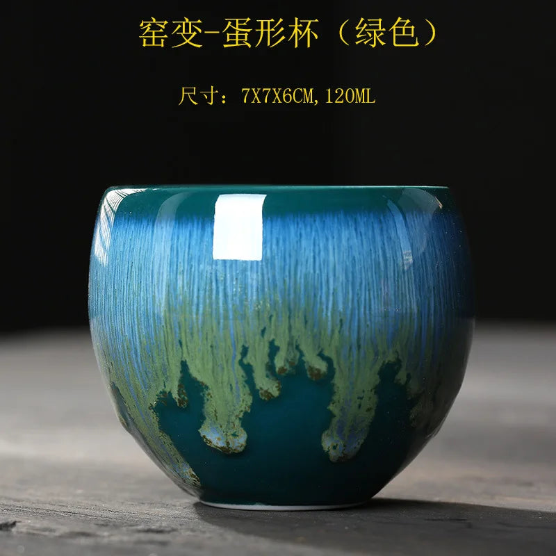 Temmoku Glaze Kiln Baked Jian Zhan Teacup Gift Ceramic Tea Bowl Kung Fu Tea Set Single Cup Tea Appreciation Cup Large Tea Cup
