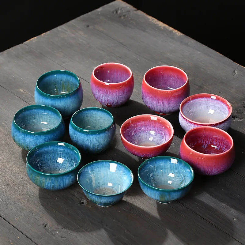 Temmoku Glaze Kiln Baked Jian Zhan Teacup Gift Ceramic Tea Bowl Kung Fu Tea Set Single Cup Tea Appreciation Cup Large Tea Cup
