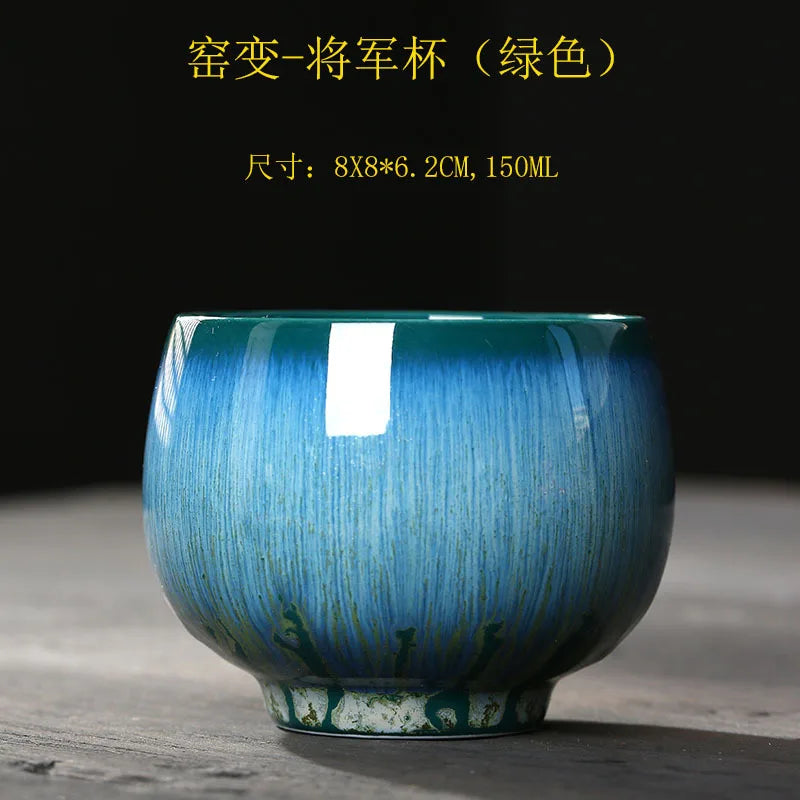 Temmoku Glaze Kiln Baked Jian Zhan Teacup Gift Ceramic Tea Bowl Kung Fu Tea Set Single Cup Tea Appreciation Cup Large Tea Cup