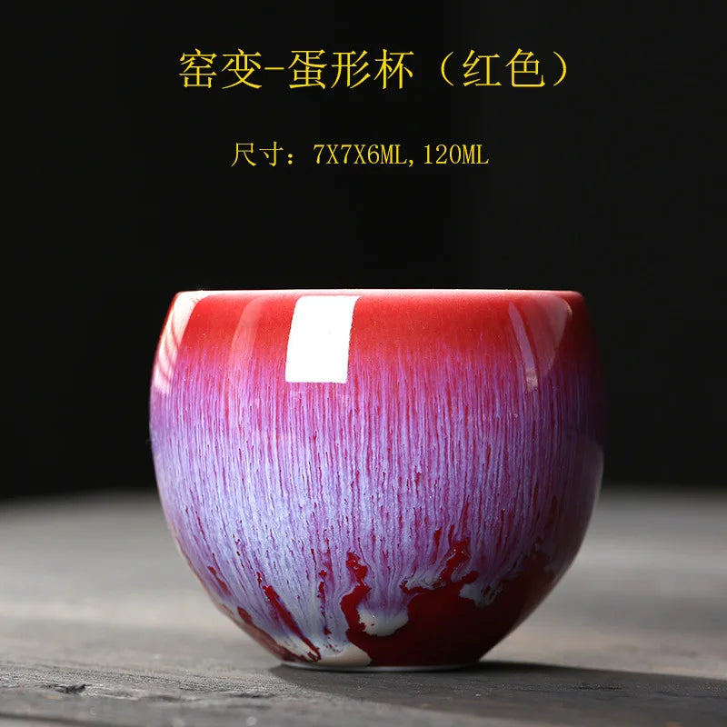 Temmoku Glaze Kiln Baked Jian Zhan Teacup Gift Ceramic Tea Bowl Kung Fu Tea Set Single Cup Tea Appreciation Cup Large Tea Cup