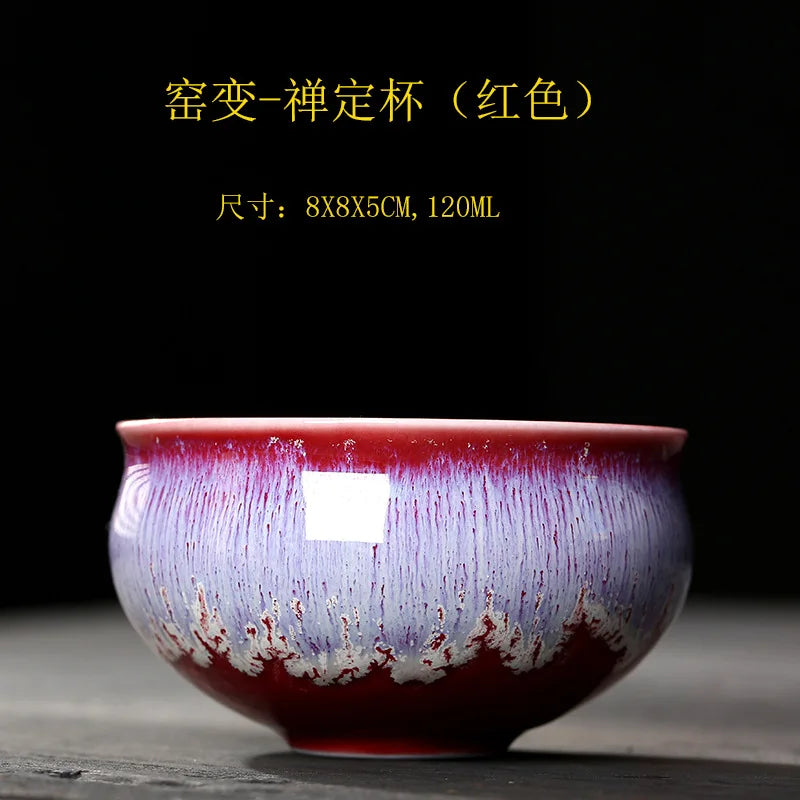 Temmoku Glaze Kiln Baked Jian Zhan Teacup Gift Ceramic Tea Bowl Kung Fu Tea Set Single Cup Tea Appreciation Cup Large Tea Cup