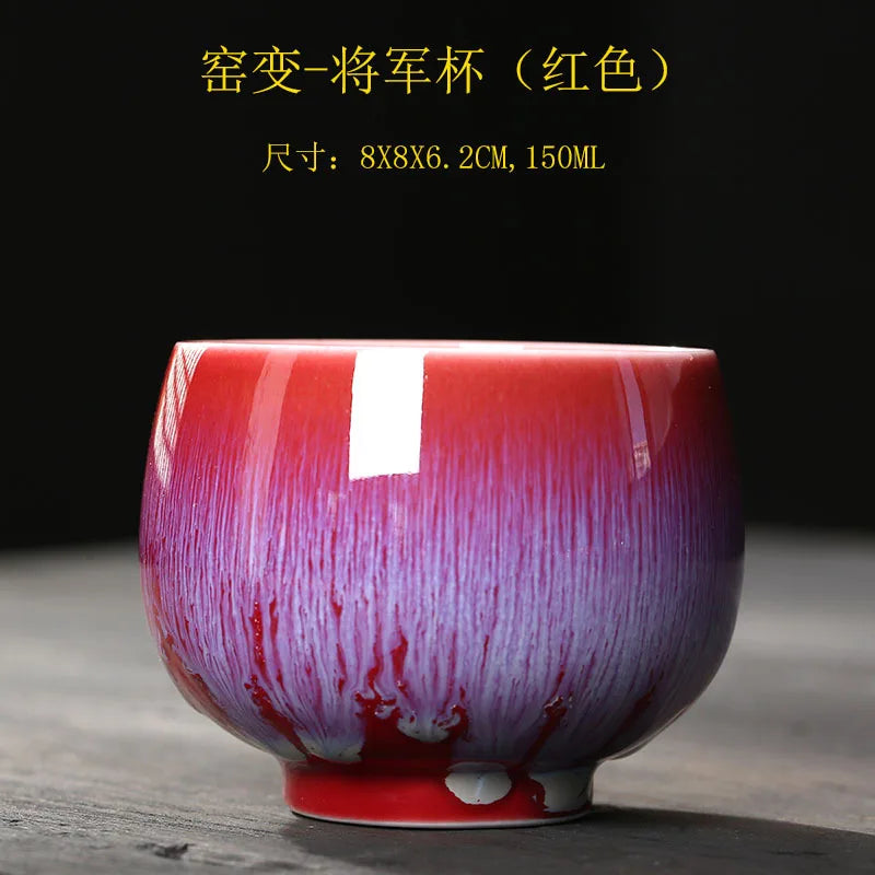 Temmoku Glaze Kiln Baked Jian Zhan Teacup Gift Ceramic Tea Bowl Kung Fu Tea Set Single Cup Tea Appreciation Cup Large Tea Cup
