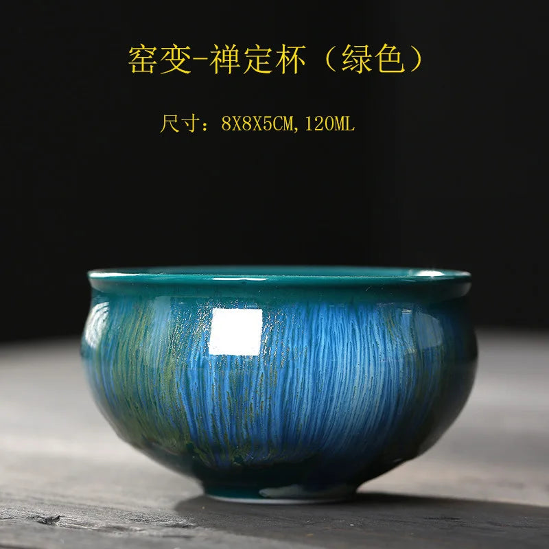 Temmoku Glaze Kiln Baked Jian Zhan Teacup Gift Ceramic Tea Bowl Kung Fu Tea Set Single Cup Tea Appreciation Cup Large Tea Cup
