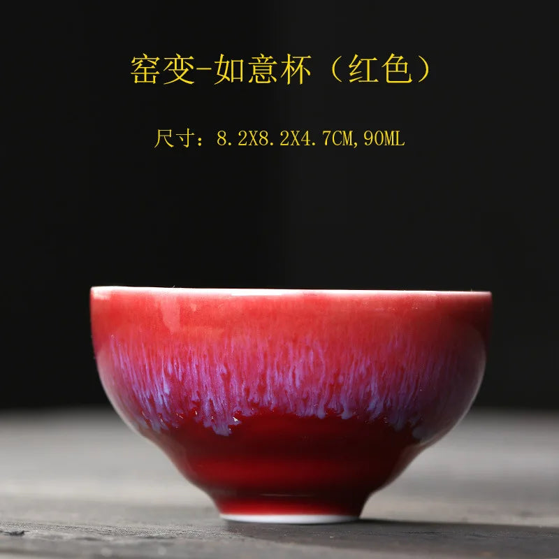 Temmoku Glaze Kiln Baked Jian Zhan Teacup Gift Ceramic Tea Bowl Kung Fu Tea Set Single Cup Tea Appreciation Cup Large Tea Cup