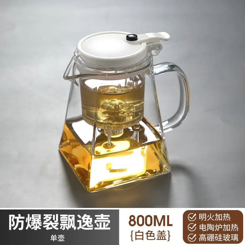 Thickened Glass Teapot High-temperature Resistant Teapot Household One-button Filtering Tea Separation Tea Maker