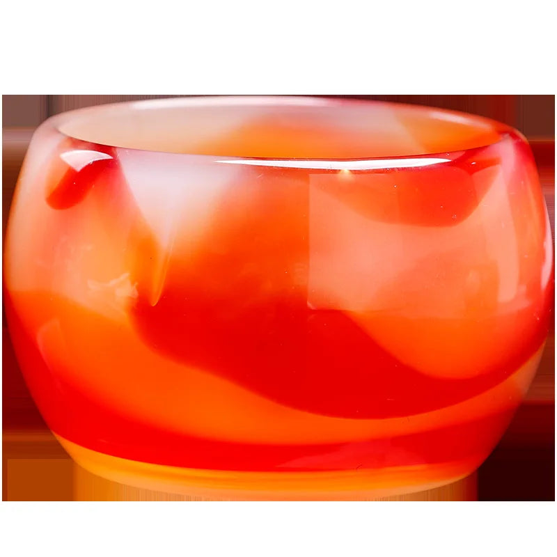 Three Times Agate Jade Porcelain Tea Cup Silver Plated Glaze Master Cup Tea Cup Jade Single Tea Cup Kung Fu Tea Set