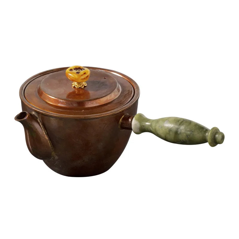 Three Times Copper Teapot Japanese Retro Side Handle Red Copper Pot Household Tea Brewing Pot Teapot Kung Fu Tea Set