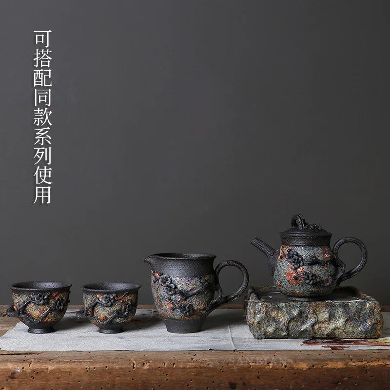 Three Times Japanese Kung Fu Tea Set Teapot Weng Village Is Hand-Made Rock Mine Ball Hole Single Teapot Household Pu'er Tea Po