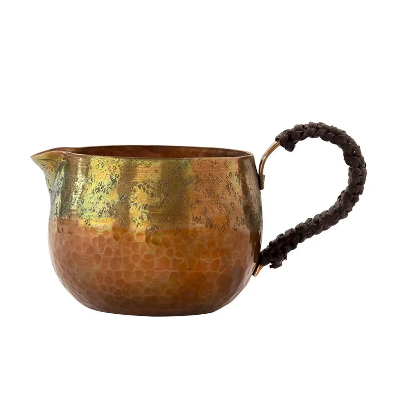 Three Times Red Copper Pitcher Kung Fu Tea Set Fair Mug Tea Pot Tea Ceremony Utensils Pure Copper Tea Pitcher