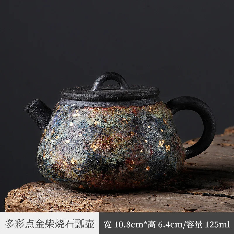 Three Times Rock Mine Ball Hole Teapot Taiwan Old Rock Clay Handmade Small Shipiao Teapot Kung Fu Tea Set Household Tea Maker