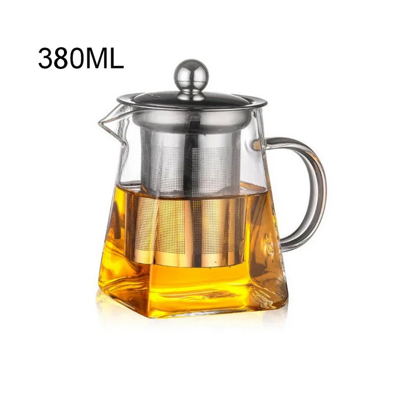 Top Glass Teapot Heat Resistant Square Glass Teapot With Tea Infuser Filter Milk Puer Tea Pot