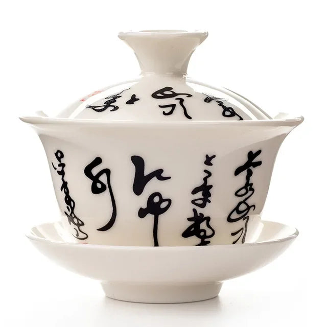 Traditional Chinese Teaset Gaiwan Tea Cups 120ml Ceramic Zisha Tea Tureen Lid Bowl Saucer Kung Fu Tea Cup Drop Shipping