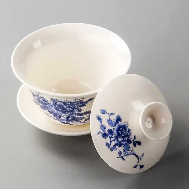 Traditional Chinese Teaset Gaiwan Tea Cups 120ml Ceramic Zisha Tea Tureen Lid Bowl Saucer Kung Fu Tea Cup Drop Shipping