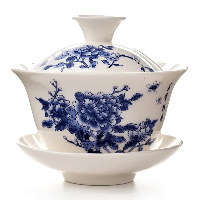 Traditional Chinese Teaset Gaiwan Tea Cups 120ml Ceramic Zisha Tea Tureen Lid Bowl Saucer Kung Fu Tea Cup Drop Shipping