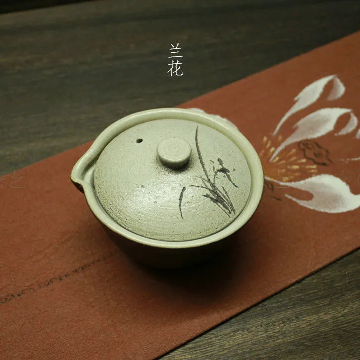 Vintage Large Gaiwan For Tea Pottery Tureen With Lid Lotus Teaware Kung Fu Tea Ceremony Set Coffee Cups Tea Bowls Chawan 180ml
