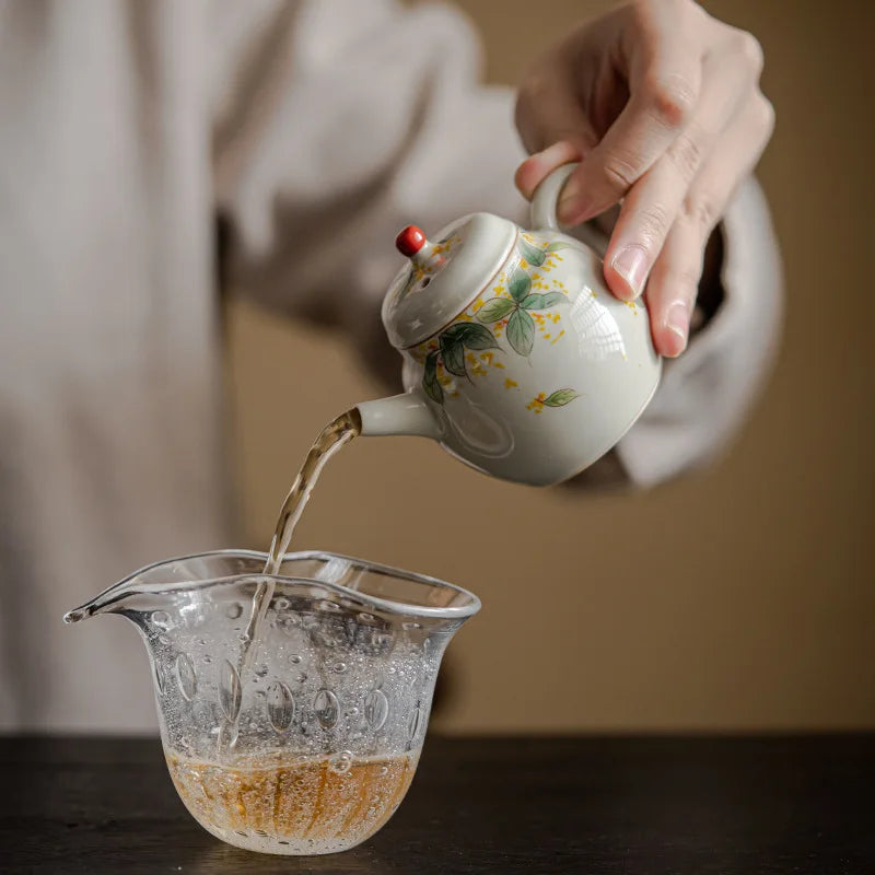 Vintage Portable Tea Set, Teapot, Ceramic, Handmade, Small Tea Pot, Personal Pot, Chinese Kung Fu Tea Table Kettle, Tea Infusers