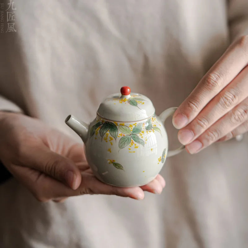 Vintage Portable Tea Set, Teapot, Ceramic, Handmade, Small Tea Pot, Personal Pot, Chinese Kung Fu Tea Table Kettle, Tea Infusers