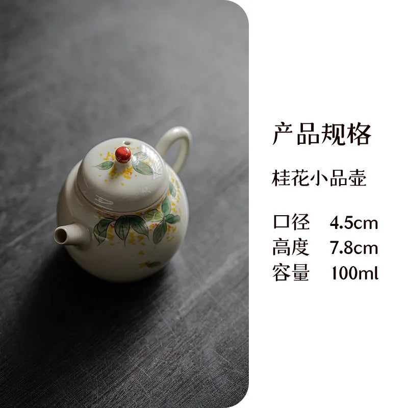 Vintage Portable Tea Set, Teapot, Ceramic, Handmade, Small Tea Pot, Personal Pot, Chinese Kung Fu Tea Table Kettle, Tea Infusers